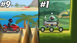 10 Maps from EASY to IMPOSSIBLE - Hill Climb Racing 2