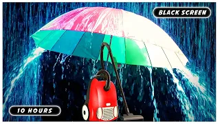 ★ 10 hours Vacuum cleaner sound + Rain sound under an Umbrella (Black screen) Sleep sounds