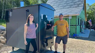 Say GOODBYE to HIGH Heating BILLS | Installing an OUTDOOR Boiler at Our OFF GRID House in the WOODS