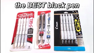 the BEST black pen to journal with | pen unboxing (Pentel Energel, Pilot G2, Sharpie Gel Pen)