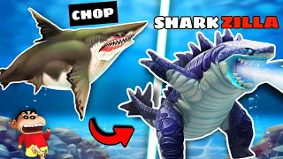 SHINCHAN CHOP UPGRADING A MEGALODON SHARK INTO A GODZILLA SHARK |IamBolt Gaming