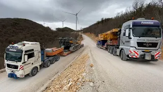 Transporting Two Liebherr Cranes - Fasoulas Heavy Transports