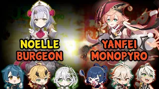 Abyss 3.8 (F2P) NOELLE BURGEON | YANFEI MONOPYRO (Genshin Impact)