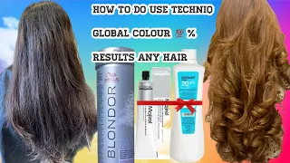 how to do global hair color / global hair colour 8.3 blonde golden hair color full tutorial in Hindi