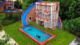 [Full Video]Build Modern 4-story Villa House& Swimming Pool With Water Slide Park Into Swimming Pool