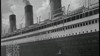 BREATHTAKING VIEW OF RMS OLYMPIC DEPARTURE 1928
