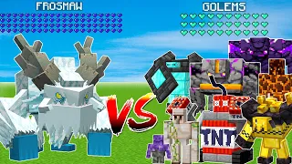 Frostmaw vs All Golems - Minecraft Mob Battle