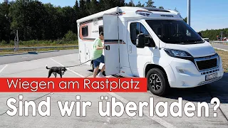 Sind wir überladen😵‍💫❓Wiegen am Rastplatz 🚐Zuladung beim Wohnmobil mit 3,5t ➡️Weinsberg Pepper