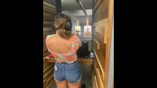Celeste's first time shooting a silenced 1911 pistol. #ytshorts #shortsfeed #shorts #short #firearms