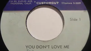 Joe & The Jazztiques - You Don't Love Me Unreleased Acetate