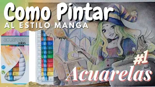 Como PINTAR con ACUARELAS con estilo anime #1