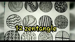 12 zentangle patterns ||12 Doodle Patterns, Zentangle Patterns, Mandala Patterns part - 2