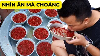 Thánh ăn tiết canh ghé thăm đánh một mâm tiết canh lợn đông cứng hết bay|NHỊP SỐNG KINH BẮC TV