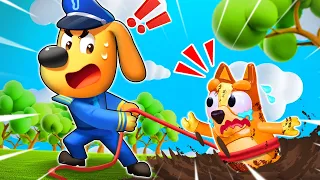 Police Labrador, Save Bingo from This Dreadful Mud Puddle  | BLUEY Toy for Kids