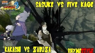 Sasuke vs Five Kage & Kakashi vs Zabuza (Naruto Shippuden Ultimate Ninja Storm 3)