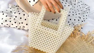 [DIY] EASY TUTORIAL MAKING THE PEARL BEADED BAG WITH SQUARE HANDLES