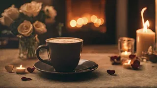 Romantic Music and Jazz Melodies and Moments of Love | Fireplace Sounds and Burning Candles