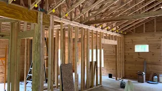 LOG CABIN FRAMING IS DONE! AND WE PASSED INSPECTION.