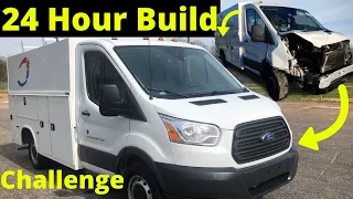 24 Hour Challenge Build Wrecked Salvage Ford Transit