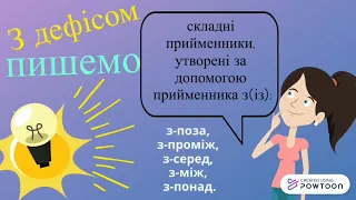 Правопис прийменників. Написання похідних прийменників разом, окремо і з дефісом. Відеоурок