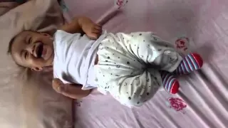 4-month old baby laughing really hard :)