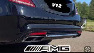 Mercedes-Benz S Class S65 Amg V12 Startup Exhaust sounds Downpipes #amg #mercedes #s65 #luxury #v12