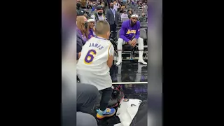 LeBron James Gives Young Fan With Game Worn Shoes 🙏 #Shorts
