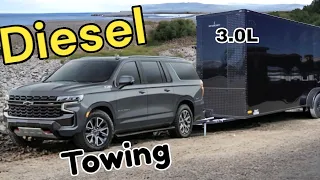 LM2 3.0L Duramax Diesel GMC Yukon XL Towing Test & Review | Towing A Cargo Trailer, How's The MPG?