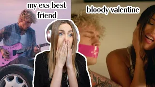 BASIC WHITE GIRL REACTS TO MACHINE GUN KELLY - My Ex's Best Friend & Bloody Valentine (Music Videos)