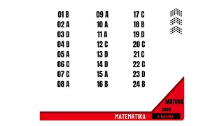 Matura 2022 - Matematika A razina (odgovori - zadaci 1 do 24)