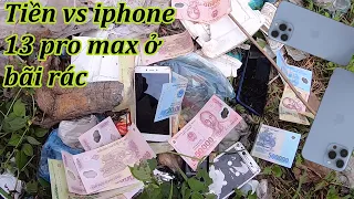 Nhặt Được Tiền Ở Đống Rác | Nhặt được iphone 13 promax ở đống rác | Nhà quê vlogs