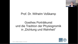 Wilhelm Voßkamp »Porträtkunst und Physiognomie in Goethes ‚Dichtung und Wahrheit‘«