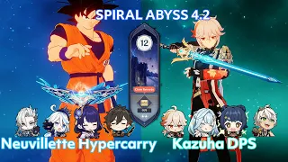 C1 Neuvillette Hypercarry & C6 Kazuha DPS | Spiral Abyss 4.2 | Genshin Impact