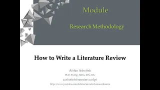 RM(1)-How to Write a Literature Review