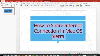 How to Share Internet Connection from Mac OS to other device via Wi-Fi