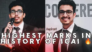 The Highest Marks in the History of ICAI 🔥 | Ca Motivation | Ca Toppers | Ca status | Ca Attitude