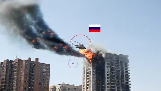 After being hit, the Russian Mİ-24 helicopter crashed into a building and exploded - arma 3