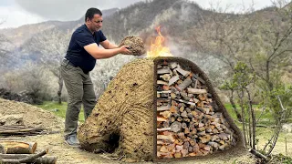 Made Coals with My Own Hands for The Best Lamb Meat! Life in the Mountains