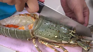 GIANT Lobster Butter Garlic Grilled - THAILAND Food