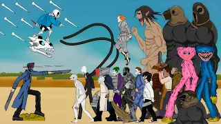 Katana Man, Jason Voorhees, Chainsaw Man, Killer! Sans, Vs GigaChad, SLENDERMAN, Eren Yeager, Scp096