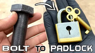 I Turn a Steel Bolt into a Pocket size PADLOCK