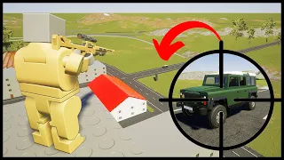 SNIPER vs LEGO CARS! - Brick Rigs