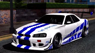 [SHARE] MOD SKYLINE R34 SUNLINE PAUL WALKER LOW STANCE GTA SA ANDROID || SPESIAL 1,5K SUBS