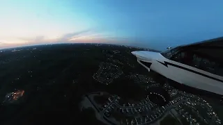 Evening sunset flight in a CubCrafters Carbon Cub FX-3