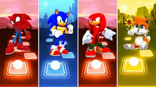 Spider Man Sonic 🆚 Muscular Sonic 🆚 Knuckles Sonic 🆚 Baby Tails Sonic  | Sonic EDM Rush Gameplay