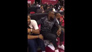 LeBron and newest Laker Juan Toscano-Anderson during halftime