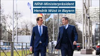 Nordrhein-Westfalens Ministerpräsident Hendrik Wüst zu Besuch in Bayern - Bayern (21.02.22)