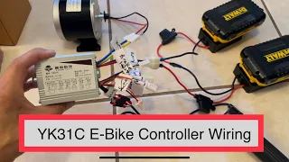 E Bike Controller Wiring diagram schematics for YK31C 36V 500W brush motor with 2 Dewalt Batteries.