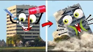 Building Demolition by Coca Mentos   Heavy Equipment Machines Destroy Building  Woa Doodland