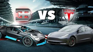 BUGATTI DIVO VS TESLA PLAID Acceleration Battle